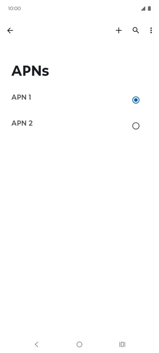 Press the field next to the data connection to activate it.