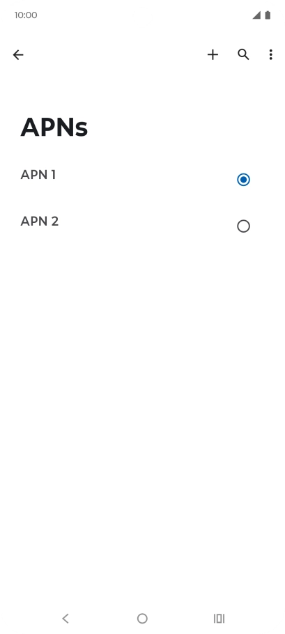 Press the field next to the data connection to activate it.