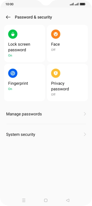 Press Lock screen password and key in the additional phone lock code you created earlier. Press Lock screen password and key in the additional phone lock code you created earlier.