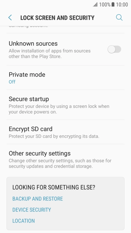 Press Other security settings. Press Other security settings.