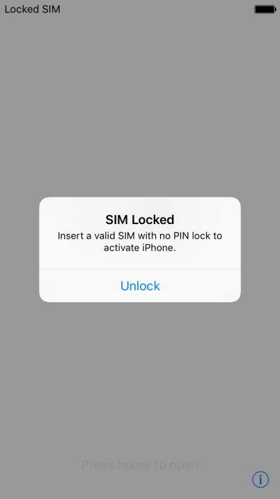 If your SIM is locked, press Unlock.