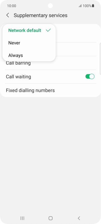 Press Always to turn on caller identification. Press Always to turn on caller identification.