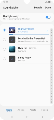 Once you've found a ring tone you like, press Done. Once you've found a ring tone you like, press Done.