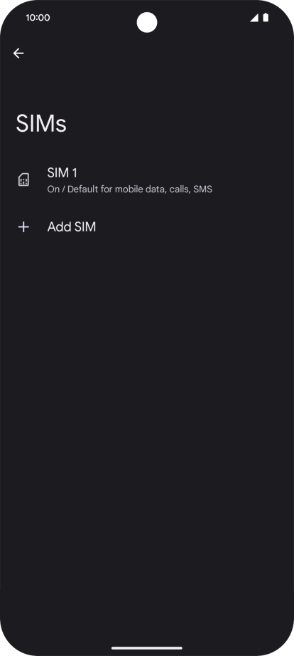 Press the name of the SIM.