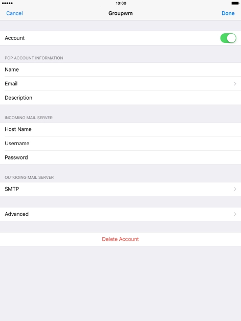 Press SMTP.