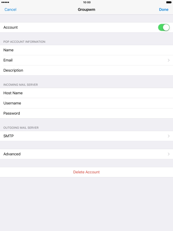 Press SMTP.