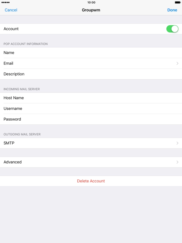 Press SMTP.