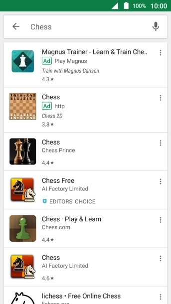 Press the required app. Press the required app.