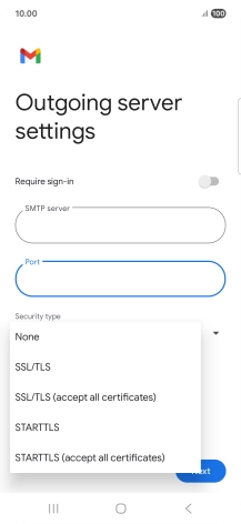 Press SSL/TLS. Press SSL/TLS.