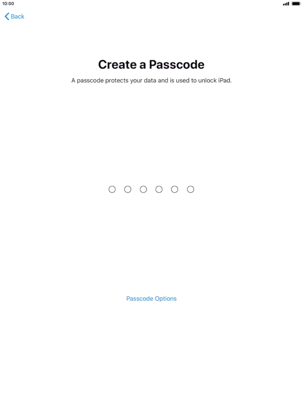 Press Passcode Options.