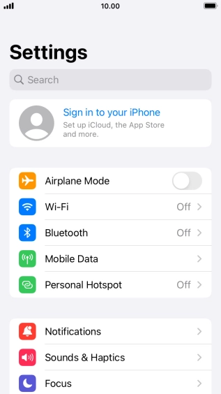 Press Sign in to your iPhone.
