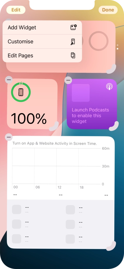Press Add Widget. Press Add Widget.