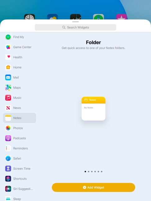 Press Add Widget.