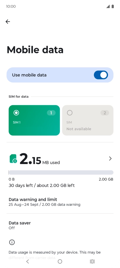 The total data usage is displayed.
