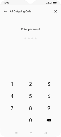 Key in your barring password. The default barring password is 0000.