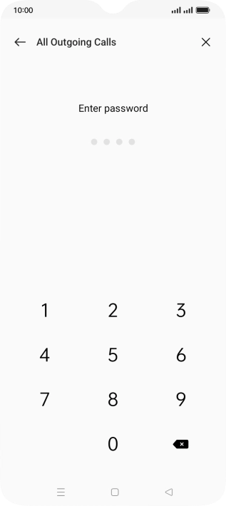 Key in your barring password. The default barring password is 0000.