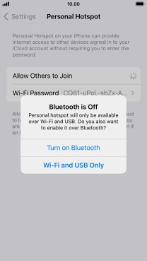 If Wi-Fi is turned on, press Wi-Fi and USB Only.
