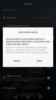 If you turn on the function, press Allow. If you turn on the function, press Allow.