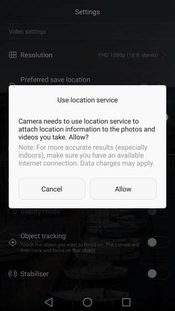If you turn on the function, press Allow. If you turn on the function, press Allow.