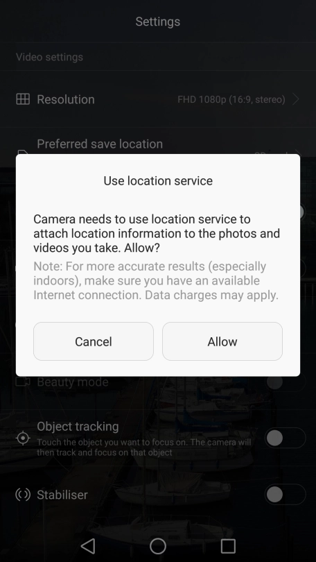 If you turn on the function, press Allow. If you turn on the function, press Allow.