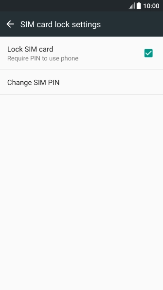 Press Lock SIM card to turn the function on or off.