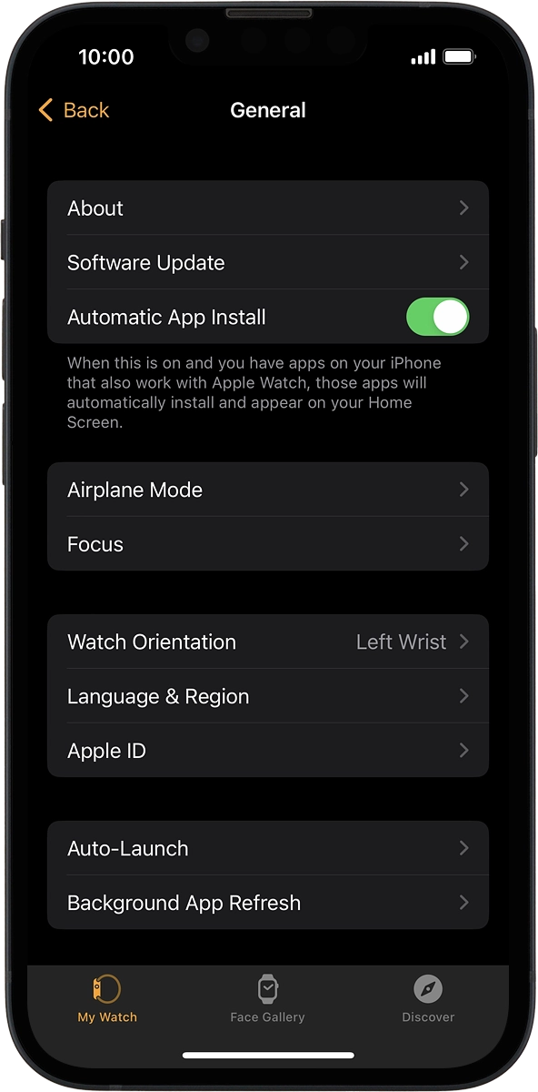 On your phone: Press Software Update. If a new software version is available, it's displayed. Follow the instructions on the screen to update the Apple Watch software.