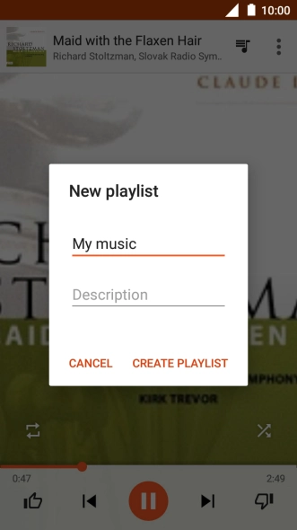 Key in a name for the playlist and press CREATE PLAYLIST.