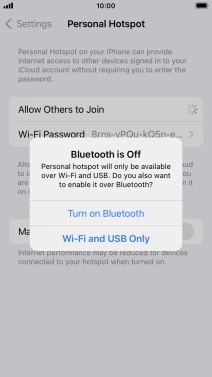 If Wi-Fi is turned on, press Wi-Fi and USB Only.