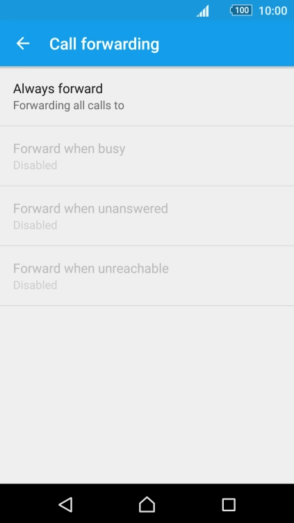 Press the required divert type.