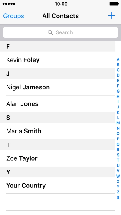 Press the new contact icon. Press the new contact icon.