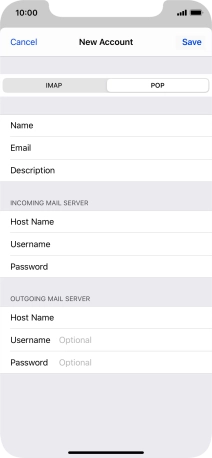 Press Username and key in the username for your email account. Please note that if you're using Vodafone's outgoing server, leave the username field empty.