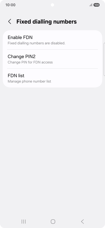Press Enable FDN.