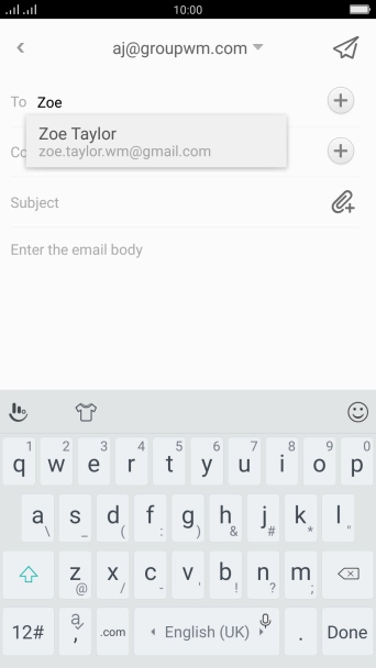 Press the required contact.