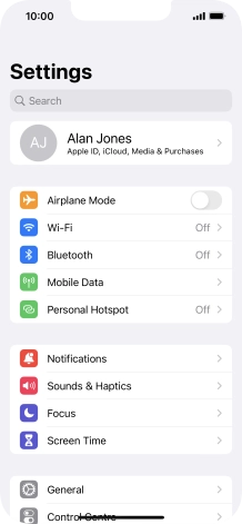 Press Mobile Data.