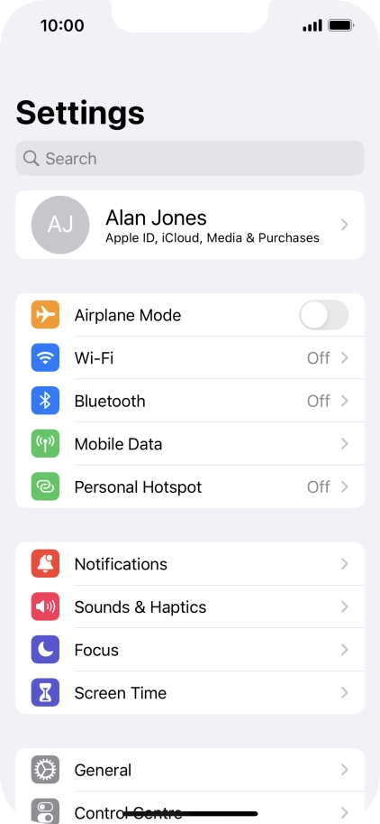 Press Mobile Data.