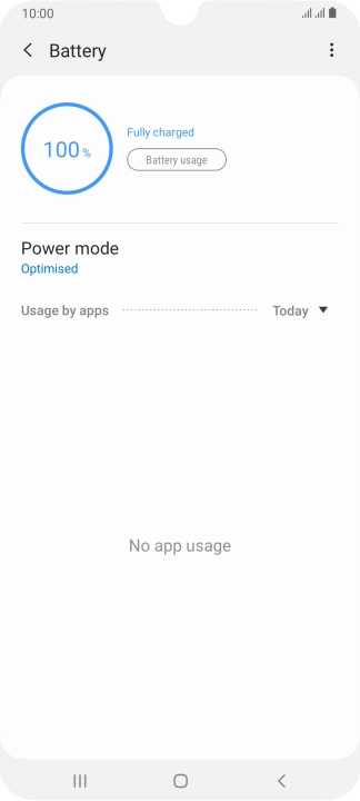 Press Power mode. Press Power mode.