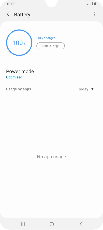 Press Power mode. Press Power mode.