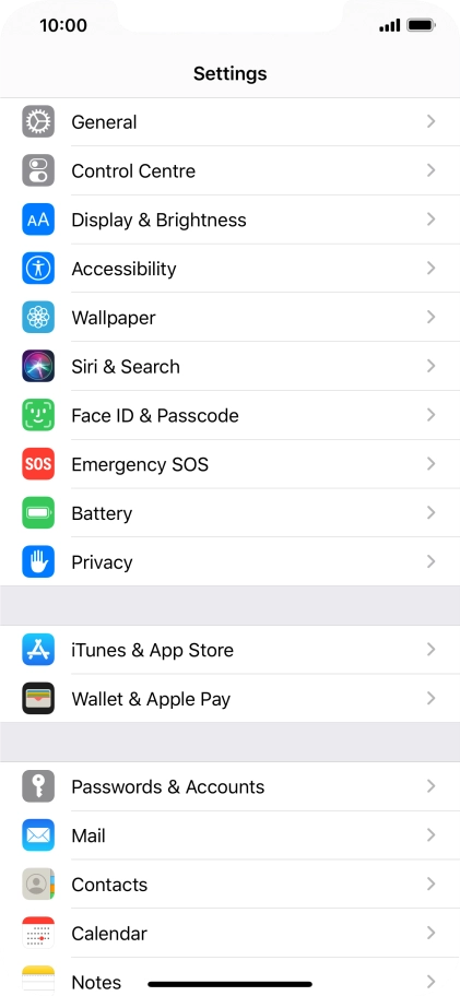 Press Face ID & Passcode.