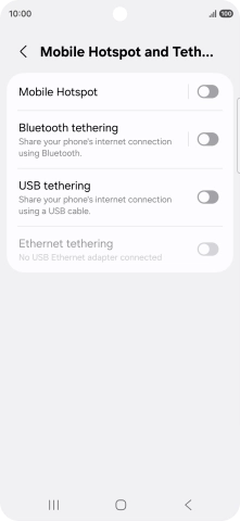 Press Mobile Hotspot. Press Mobile Hotspot.