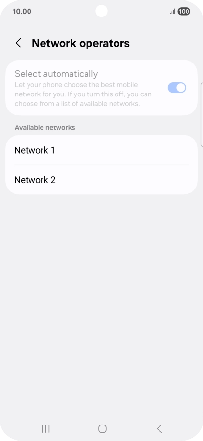 Press the required network.
