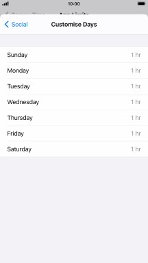 Press the required days.
