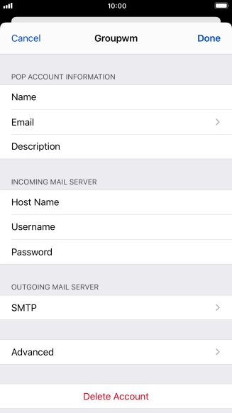 Press SMTP.