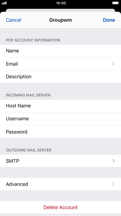 Press SMTP.
