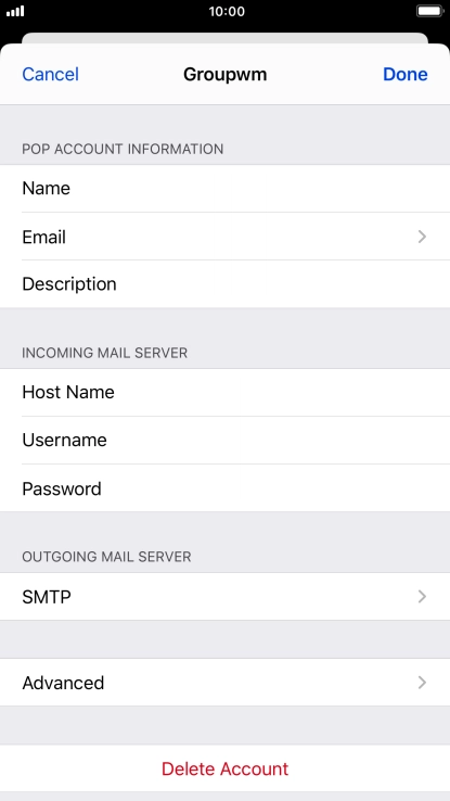 Press SMTP.