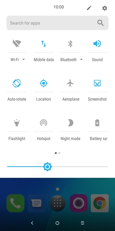 Press Aeroplane to turn the function on or off.
