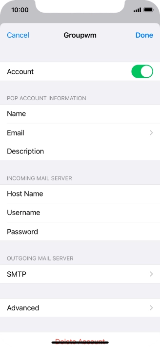 Press SMTP.