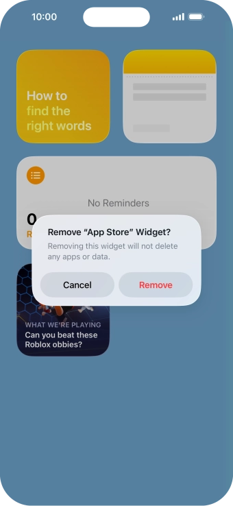 Press Remove. Press Remove.
