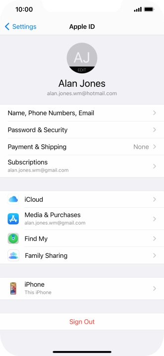 Press iCloud.
