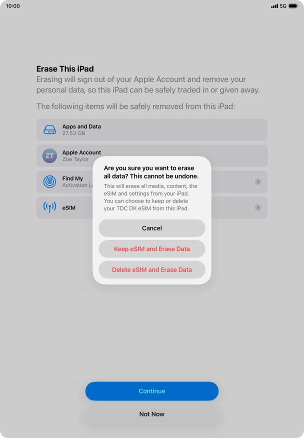 Press the required setting. Press the required setting.