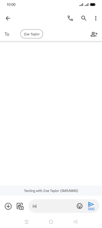 Press the send icon when you've finished your text message.